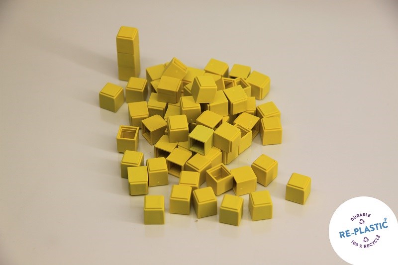 Interlocking Plastic Base Ten Units, Set of 100 (Yellow)