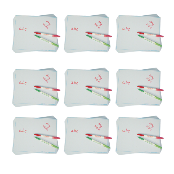 Cleverco A4 Write 'N' Wipe Boards Pack Of 300 (Mini Whiteboards)