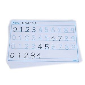 ***Number Tracing Write 'n' Wipe Boards Pack of 30