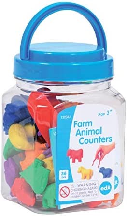 Farm Animal Counters Jar of 36