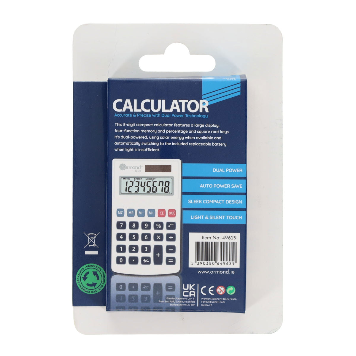 8 Digit Calculator - Blue - ABC School Supplies