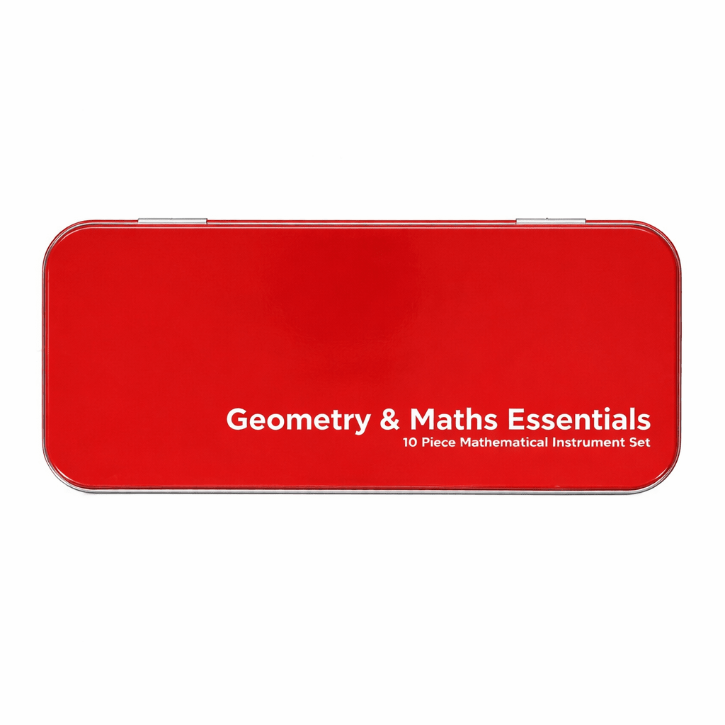 9pce Maths Set - Red - ABC School Supplies
