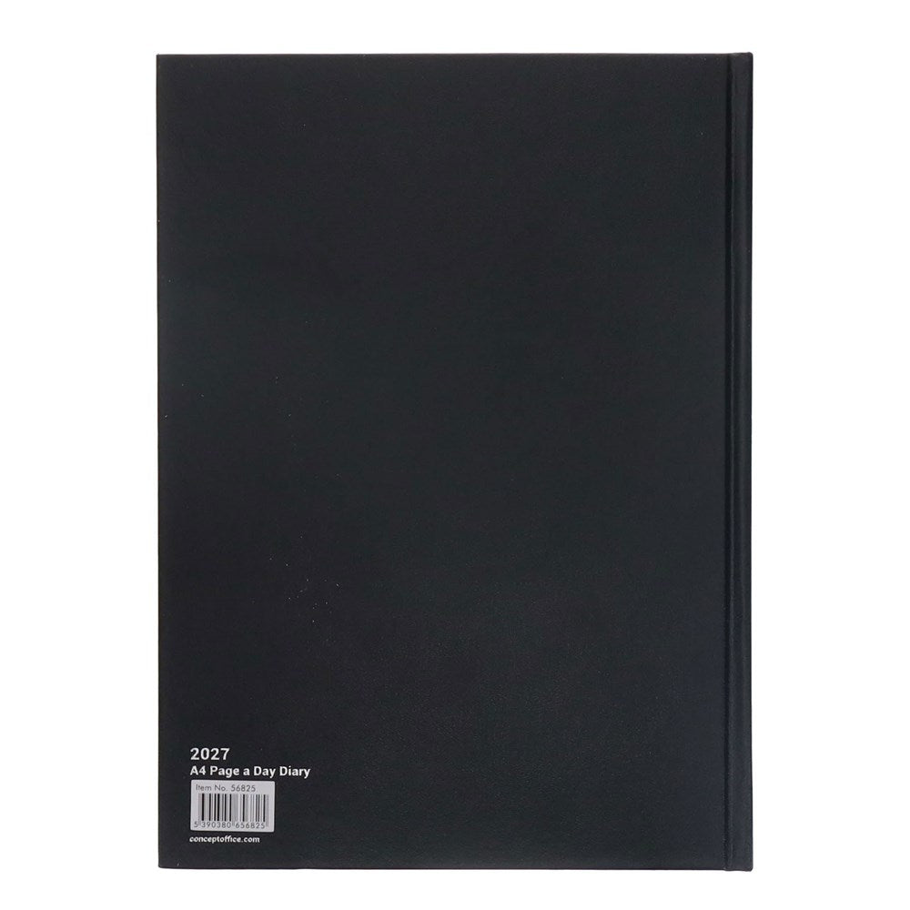 Concept 2027 A4 Diary Page A Day - Black