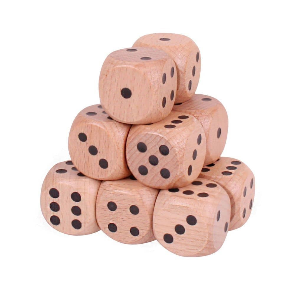 Natural Giant Dice (Pack Of 12)