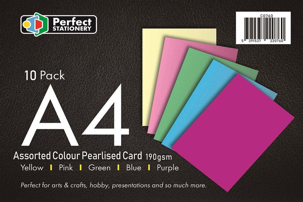 **A4 Pearlised Card 190Grm (Pack Of 10 Sheets)