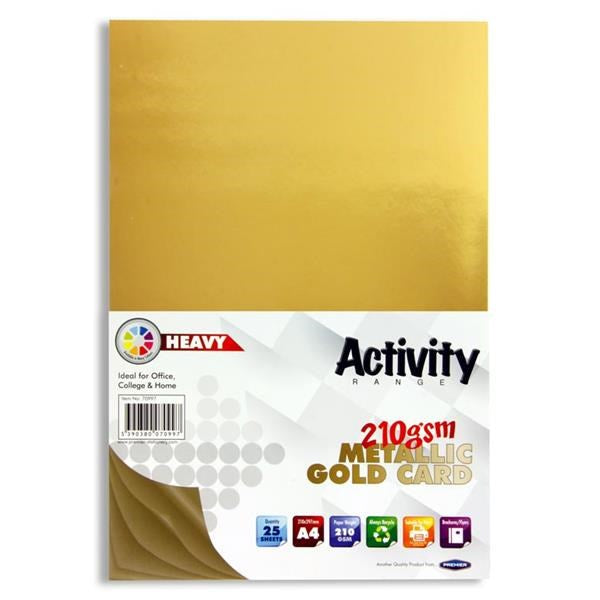 **Premier A4 Gold Card 210Gsm (Pack Of 25 Sheets)