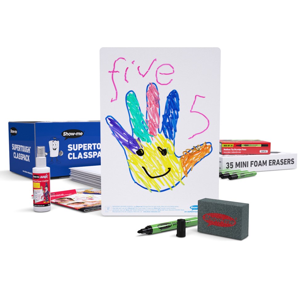 Show-Me Super Tough A4 Plain Whiteboards (Pack of 35)