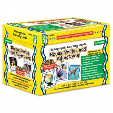 **Nouns, Verbs And Adjectives Learning Cards Classpack