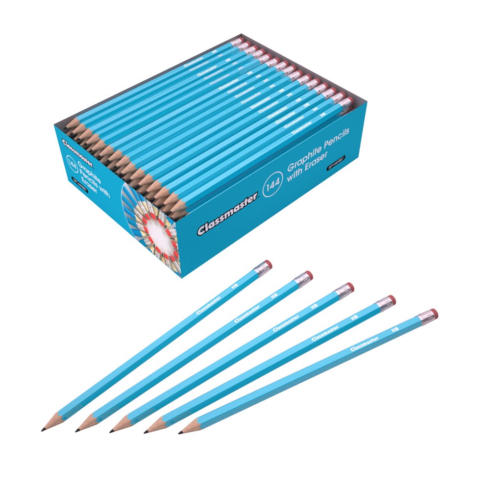 Classmaster Classbox of 144 Hb Eraser Topped Pencils