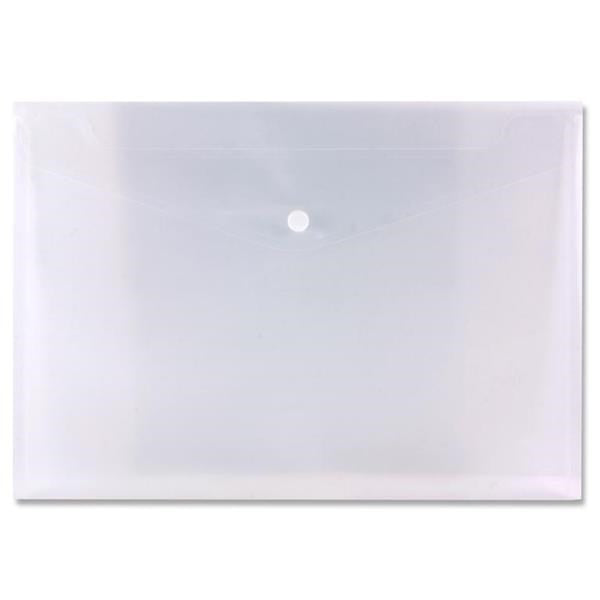 **Premier Pack Of 3 A4 Clear Button Wallets