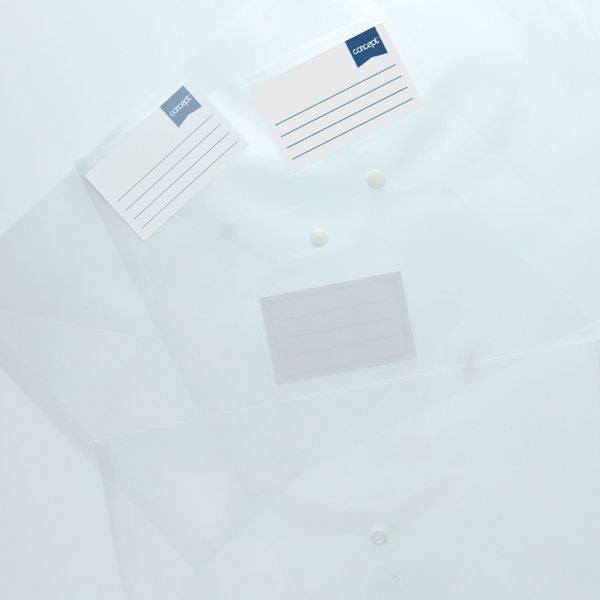 Concept A4 Clear Button Wallets Pack of 3