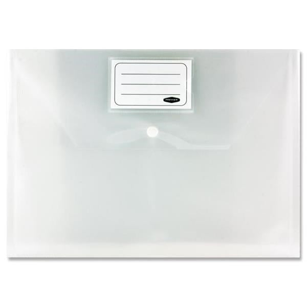 Concept Pack of 5 A4 Clear Button Wallets