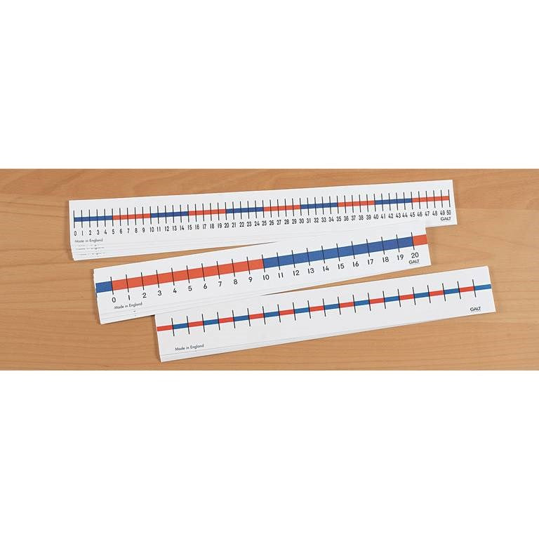 Table Top Number Lines - 0 to 50 - Pack of 10