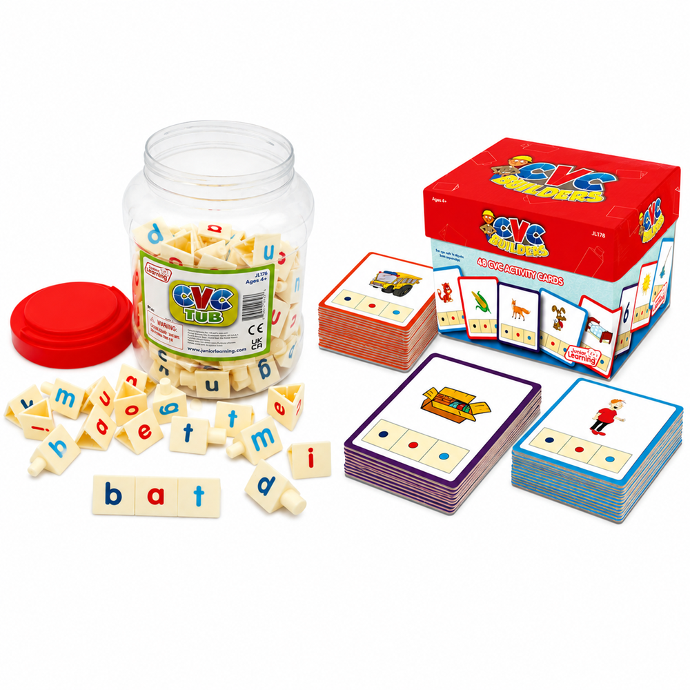Junior Learning CVC Activity Cards & Tri-Blocks Kit
