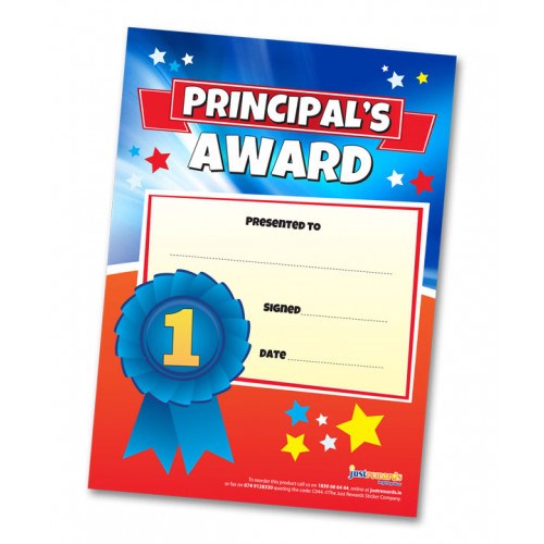 Just Rewards Certificates Principal's Award