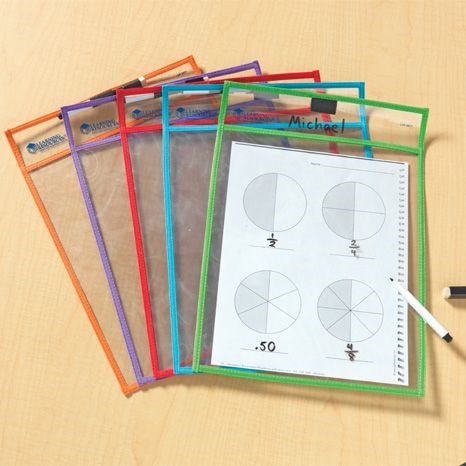 Learning Resources Write And Wipe Pockets (Set Of 5)