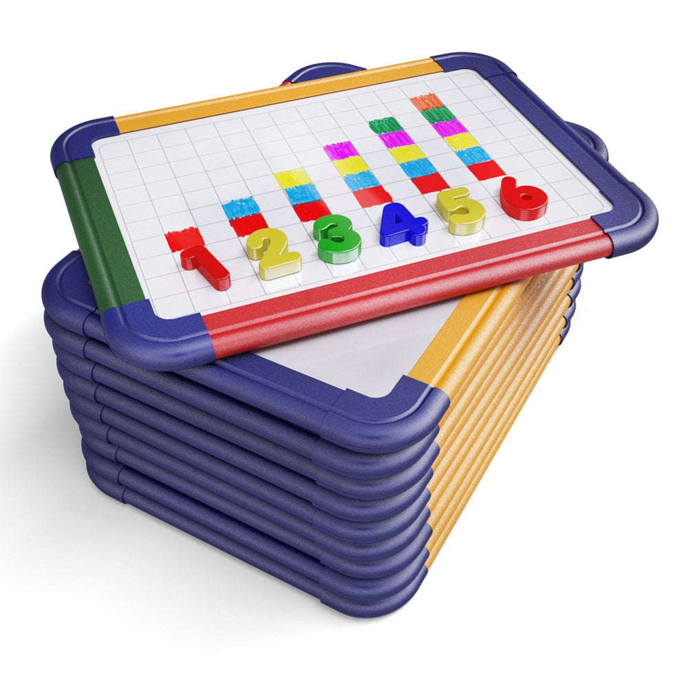 **Show-Me A4 Magnetic Framed Whiteboards (Gridded/Plain) Pack of 10