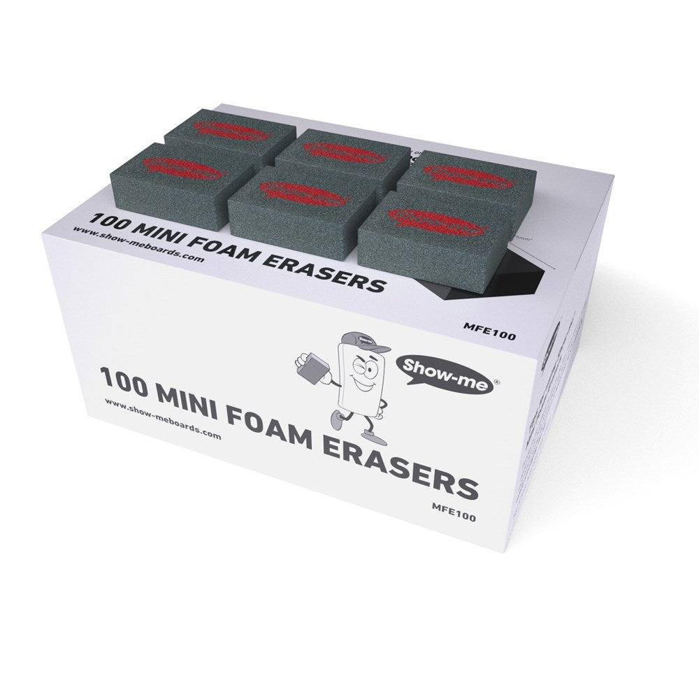 Show-Me Mini Foam Whiteboard Eraser (Pack Of 100)