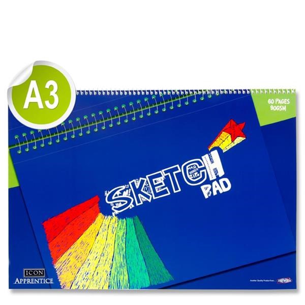 Icon Apprentice A3 60Pg 90Gsm Spiral Sketch Pad