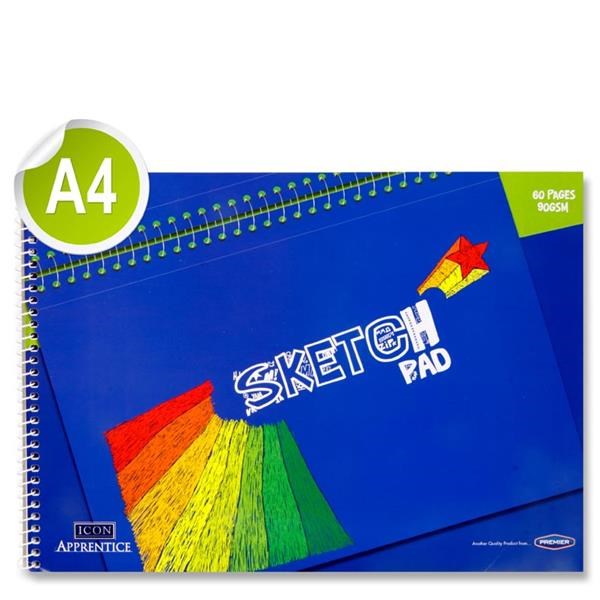 Icon Apprentice A4 60Pg 90Gsm Spiral Sketch Pad