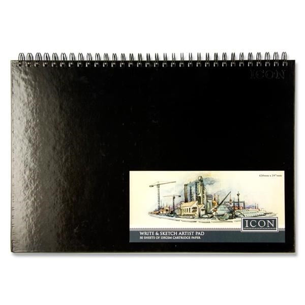 A3 135Gsm Wiro Hardcover Sketch Pad 50 Sheets