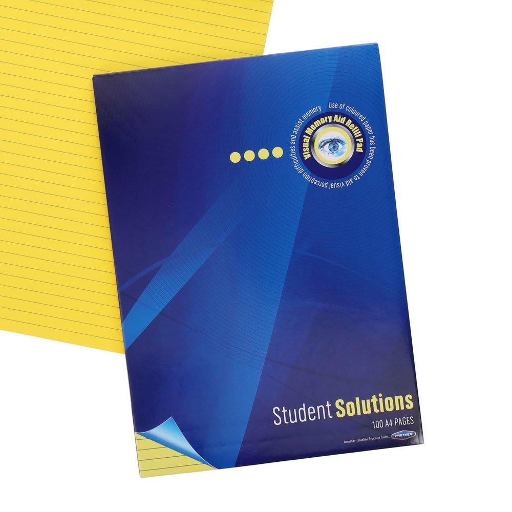 Student Solutions A4 100pg Visual Memory Aid Refill Pad - Lemon
