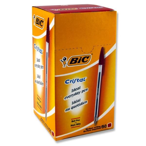 Bic Cristal Red Pens - Box Of 50