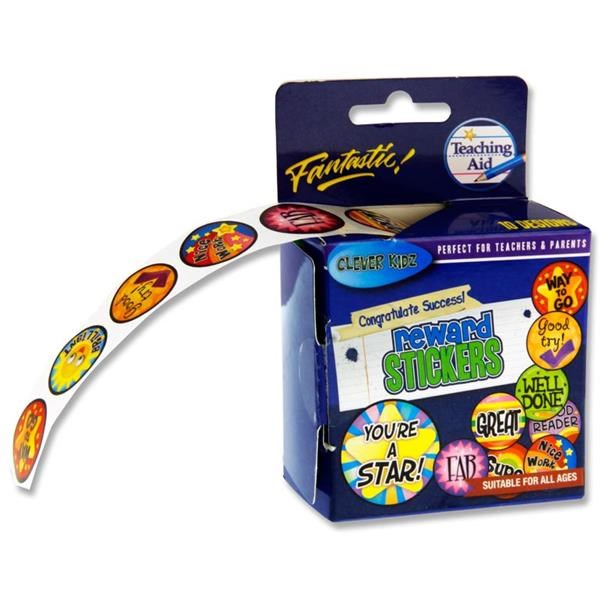 Clever Kidz Reward Stickers Roll Of 200 (10 Designs)