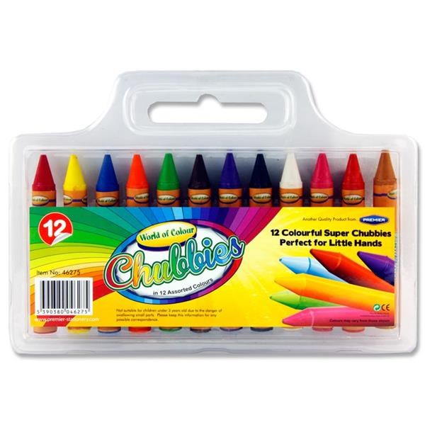 World Of Colour Box Of 12 Super Jumbo Chubby Crayons