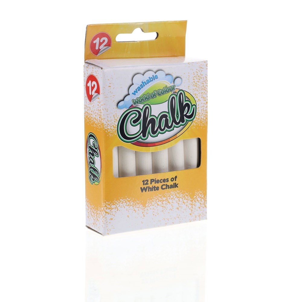 World of Colour White Chalk Pack of 12