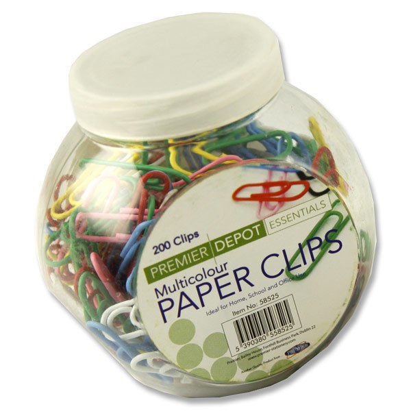 Concept Paper Clips Multicoloured 28mm Pack Of 200