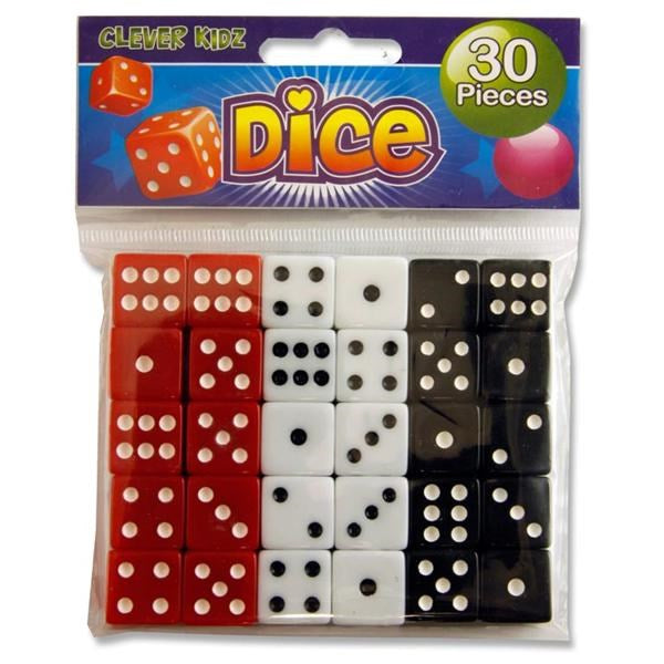Clever Kidz Dot Dice 16Mm Round Corner Spot - Coloured
