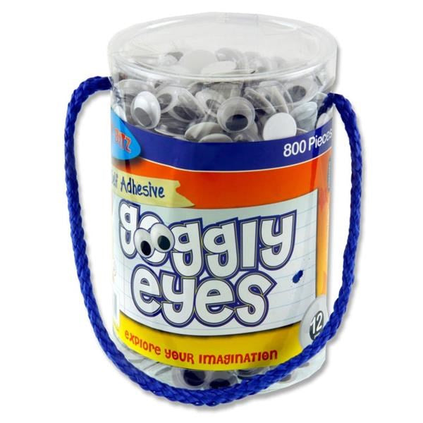 Self Adhesive Goggly Eyes - 12mm Tub Of 800