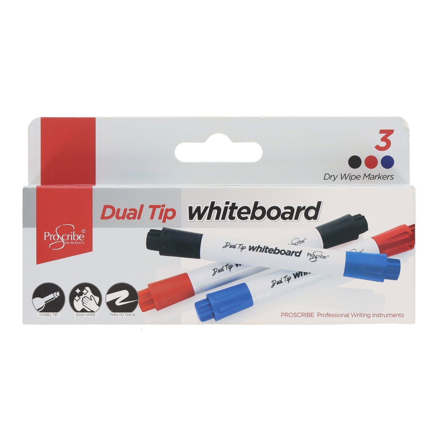 ProScribe Twin Tip Whiteboard Markers Pack of 3
