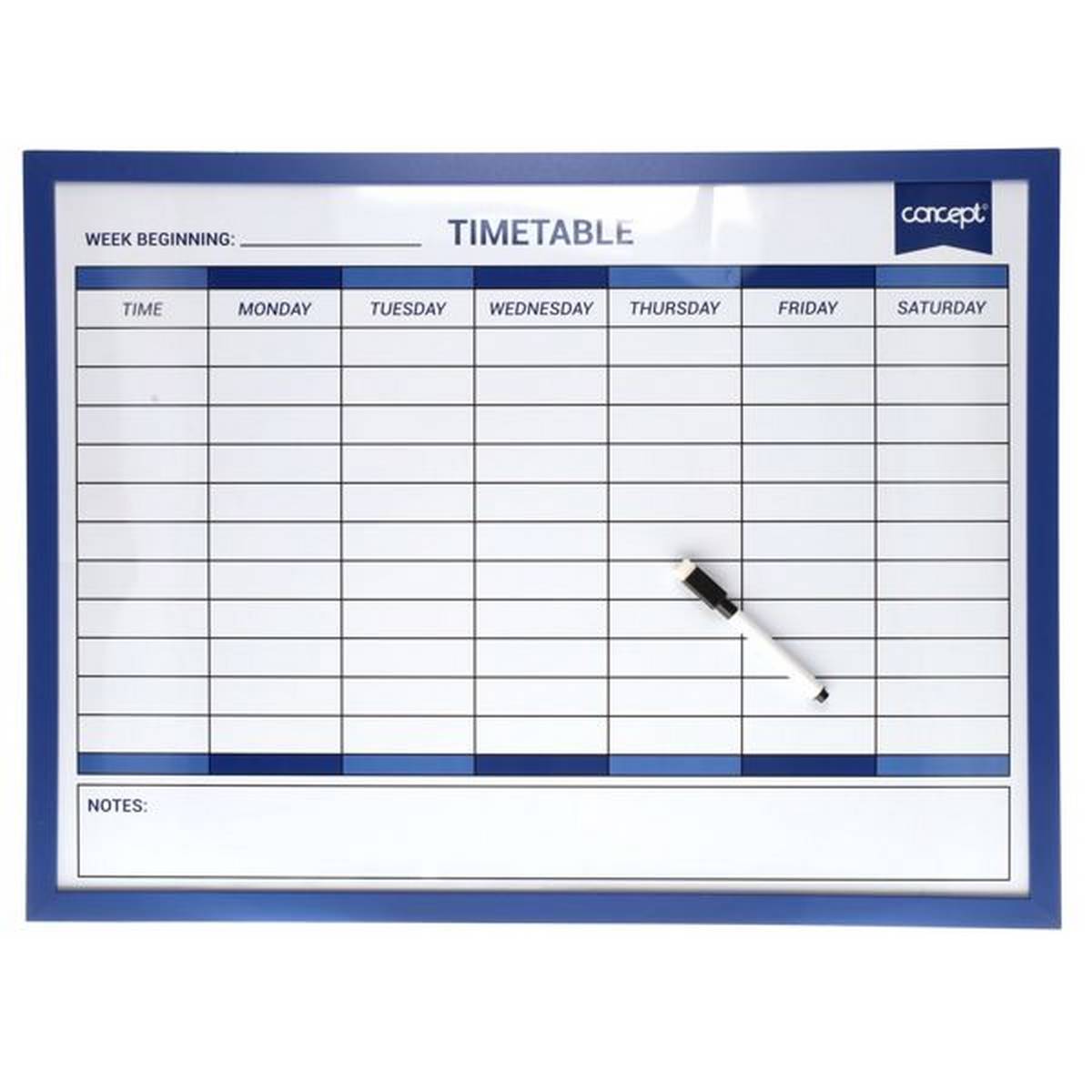 Concept Magnetic Dry Wipe Weekly Planner Whiteboard - 45X60cm