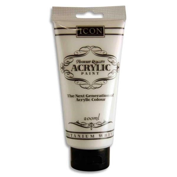 Icon Acrylic Paint 200Ml - Titanium White