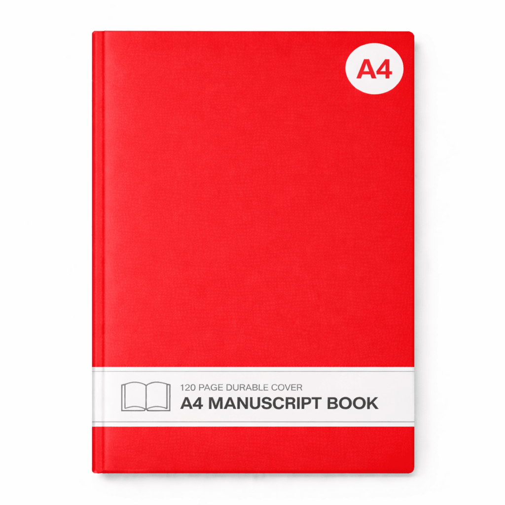 A4 120pg Durable Cover Manuscript Book - Red - ABC School Supplies