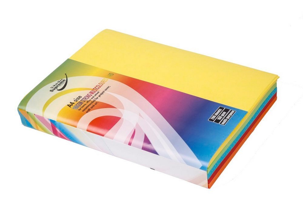 A4 160g Activity Card Assorted Colours (Pack of 200 sheets) - ABC School Supplies