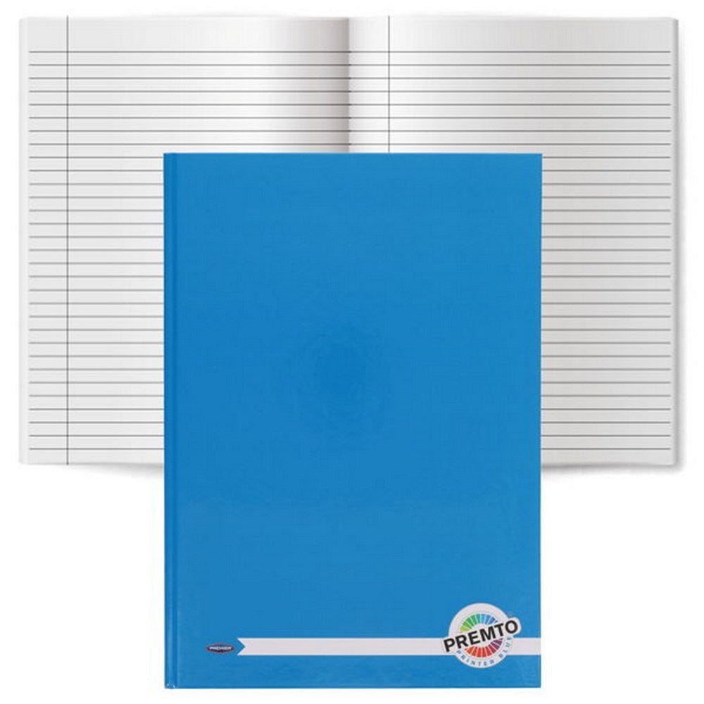 A4 160pg Hardcover Notebook - Printer Blue - ABC School Supplies
