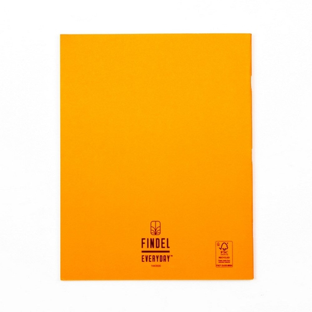 Everyday 9" x 7" Exercise Book 80 Page, 7mm Squared, Orange - Pack of 100