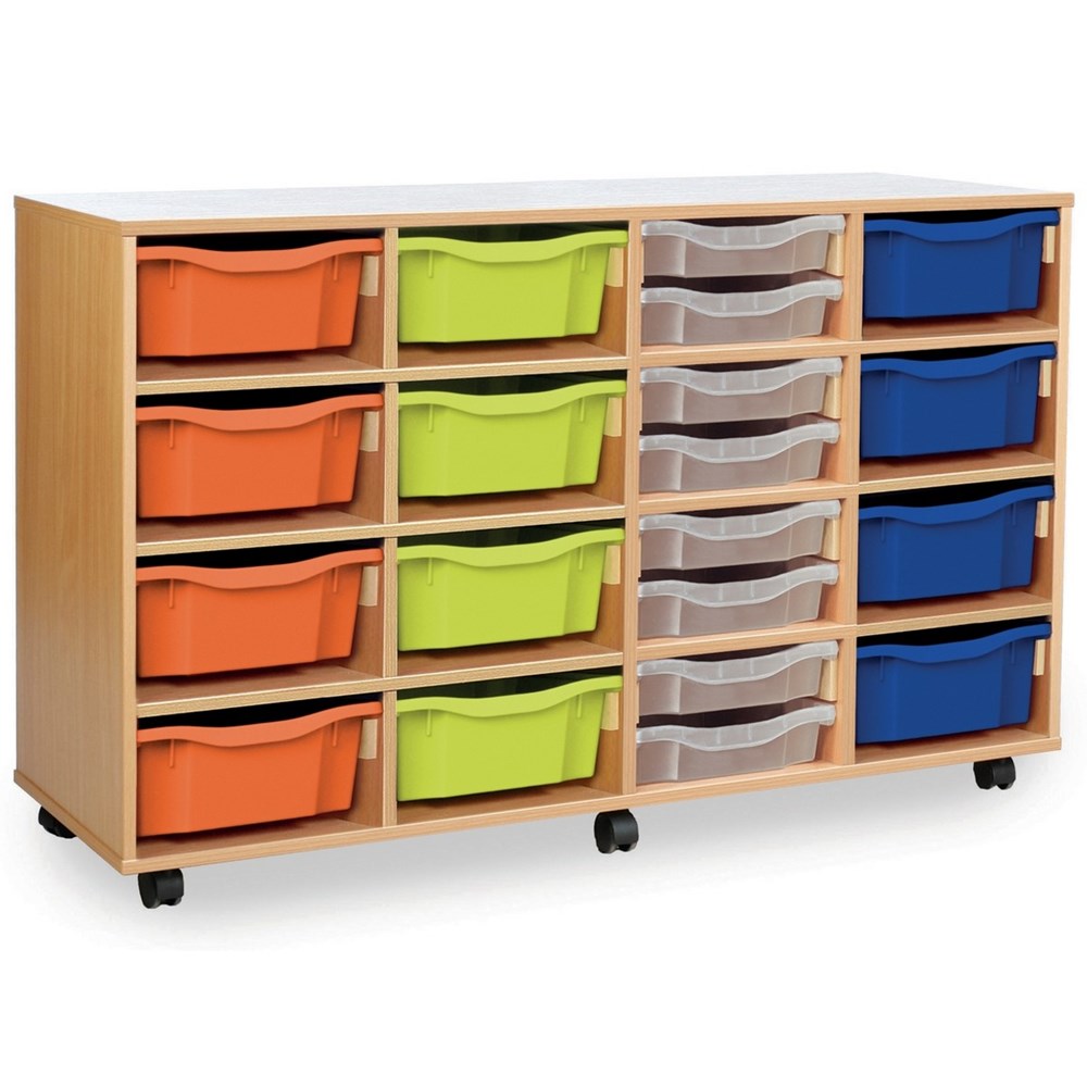 12 Deep and 8 Shallow Unit Coloured Tray Combination Unit