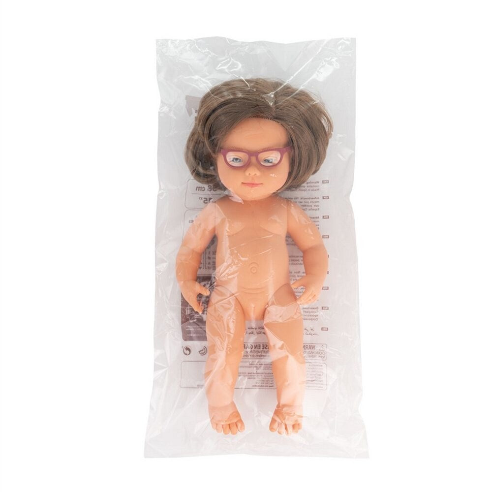 Baby Doll White Girl Down Syndrome Glasses 38 cm