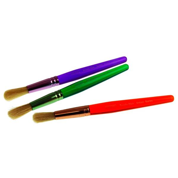 World Of Colour Big Grip Brush 3 Pc Set - Round Toddler