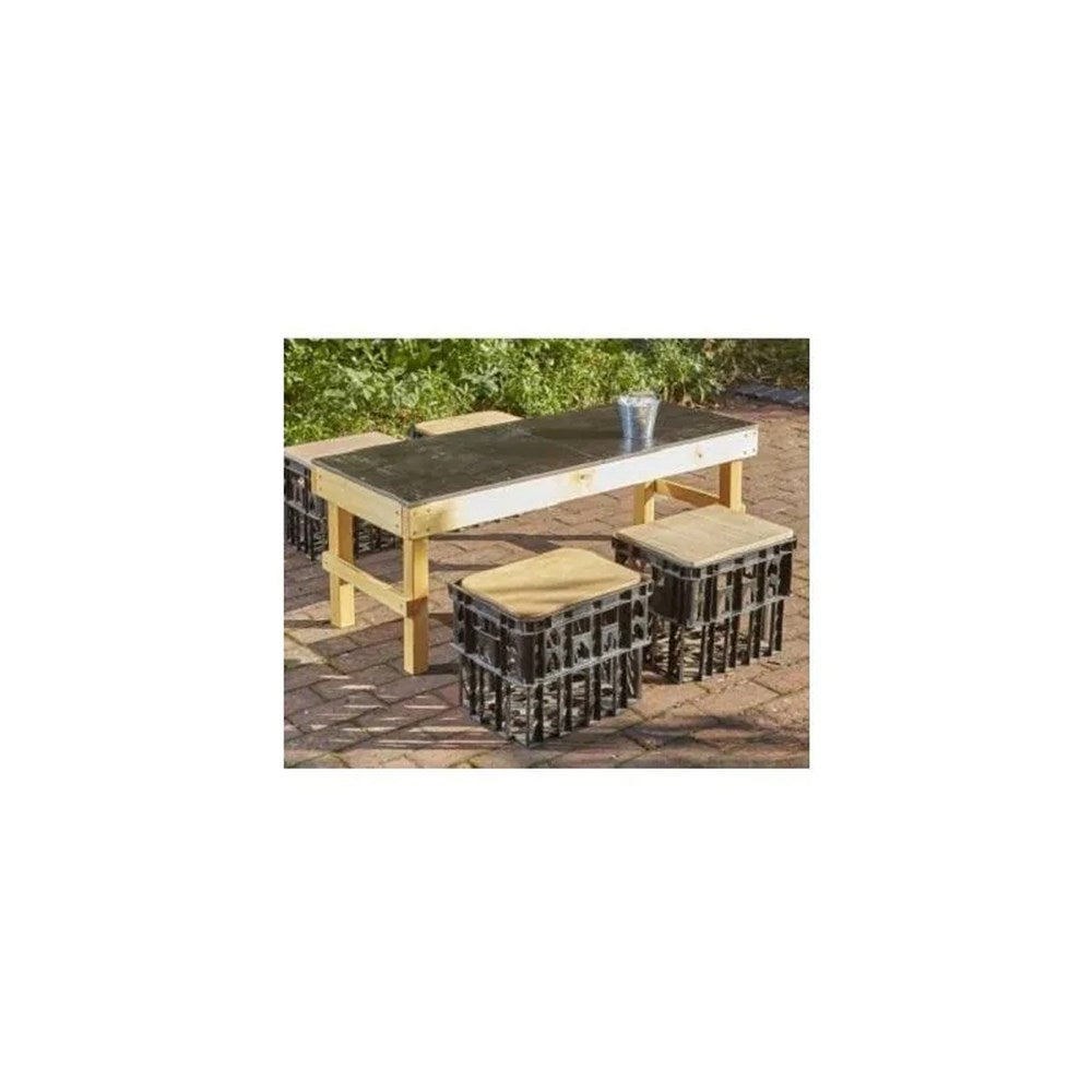 Cosy Slim Crate Chalk Table With Crate Seats