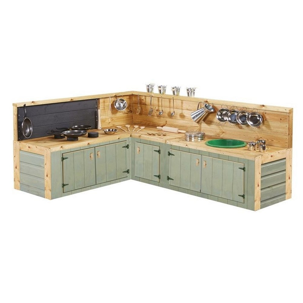 Cosy Country Green Corner Mud Kitchen Worktop (H)48Cm