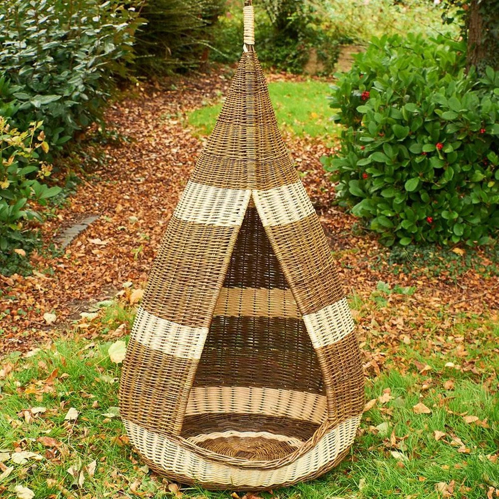 Cosy Two Tone Wicker Wigwam And Cosy Pod Set Set Of 2