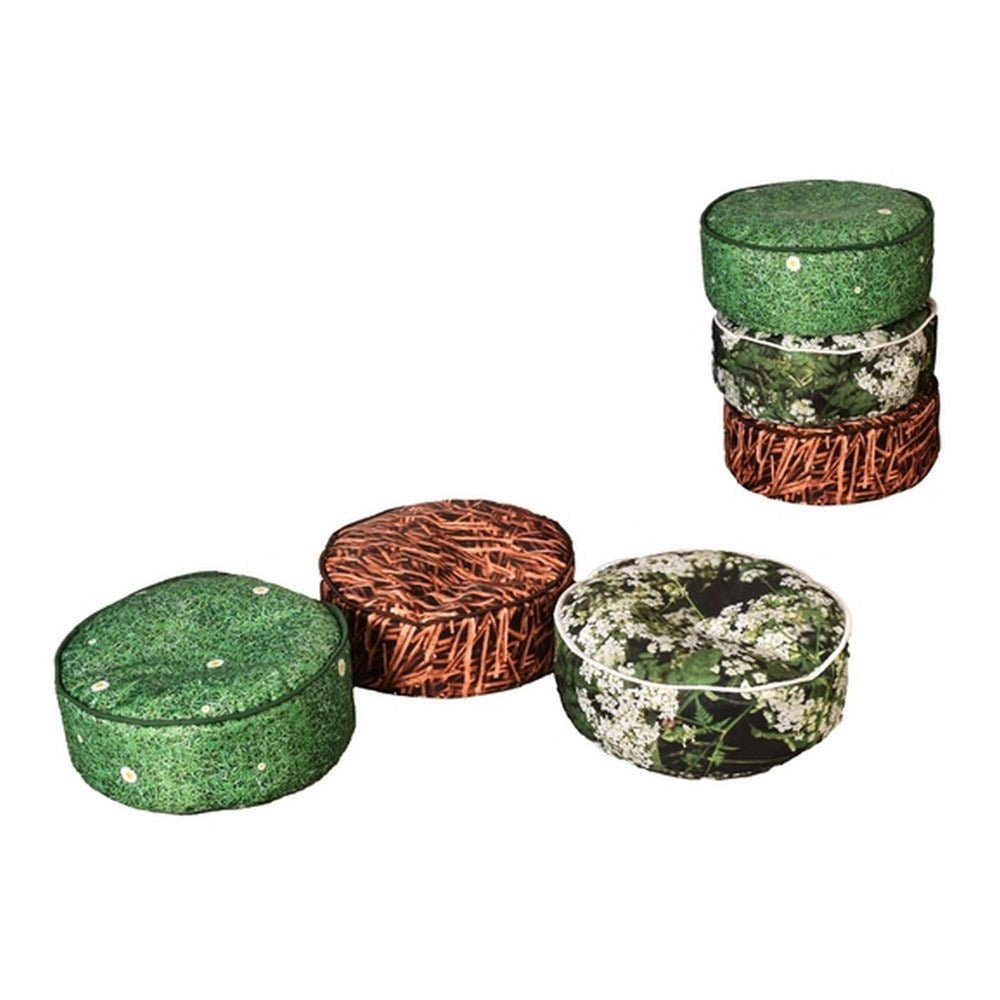Outdr Indr Nature Print Pouffes - S3
