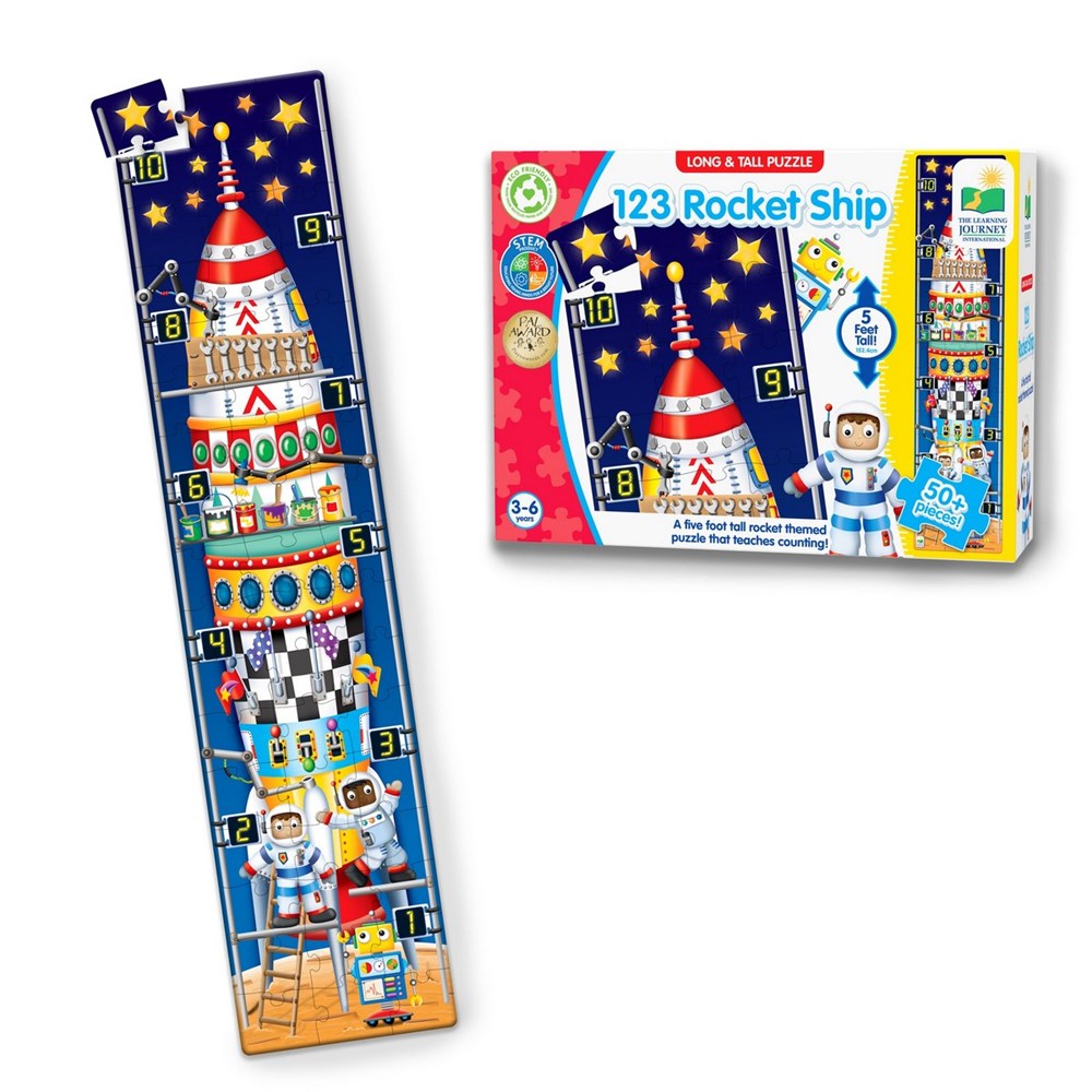 **Long & Tall Puzzles Rocket Numbers 51 Pcs