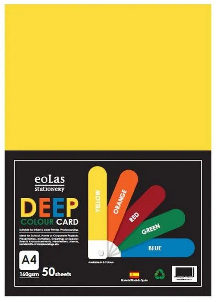 A4 Yellow Card 160Gsm Pack Of 50