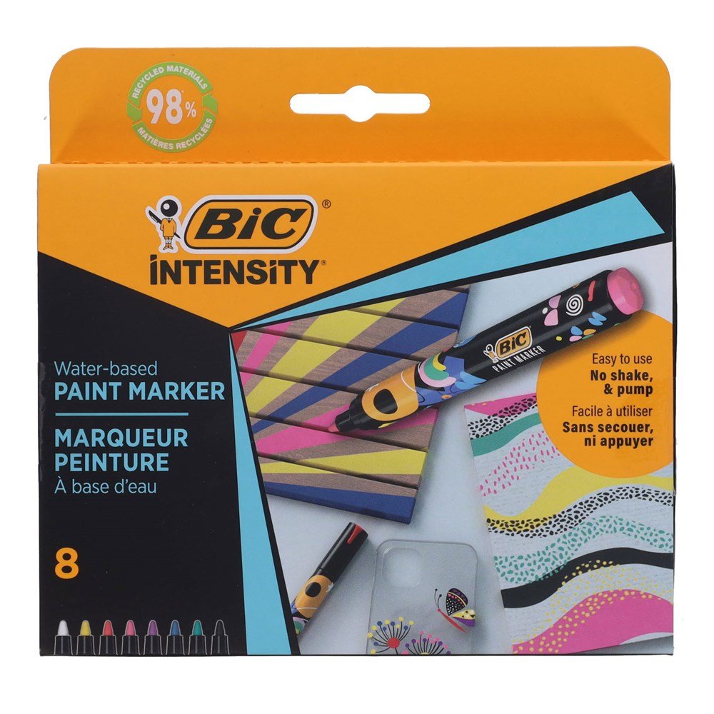BIC Intensity Paint Markers - Vivid Colours Pack of 8 - ABC School Supplies